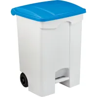 Conteneur mobile 70L bleu à pédale lot de 3