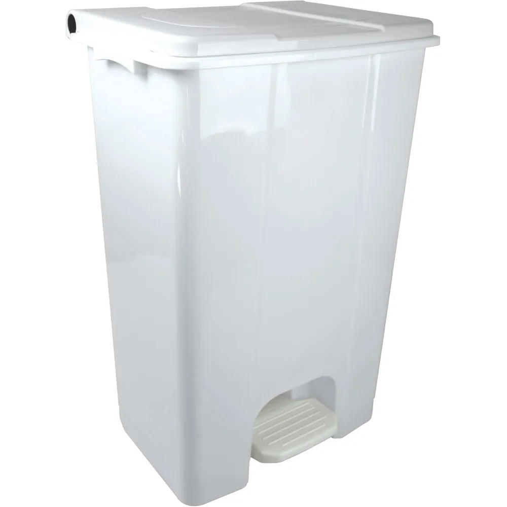 Conteneur mobile blanc 80L avec pédale pratique et hygiénique