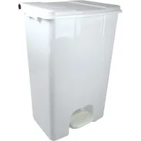 Conteneur pédale 80L blanc lot de 3 pièces