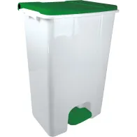 Conteneur mobile à pédale 80L blanc-vert lot de 3
