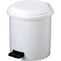Poubelles rondes blanches à pédale 3L lot de 12