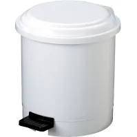 Poubelles rondes blanches à pédale 3L lot de 12