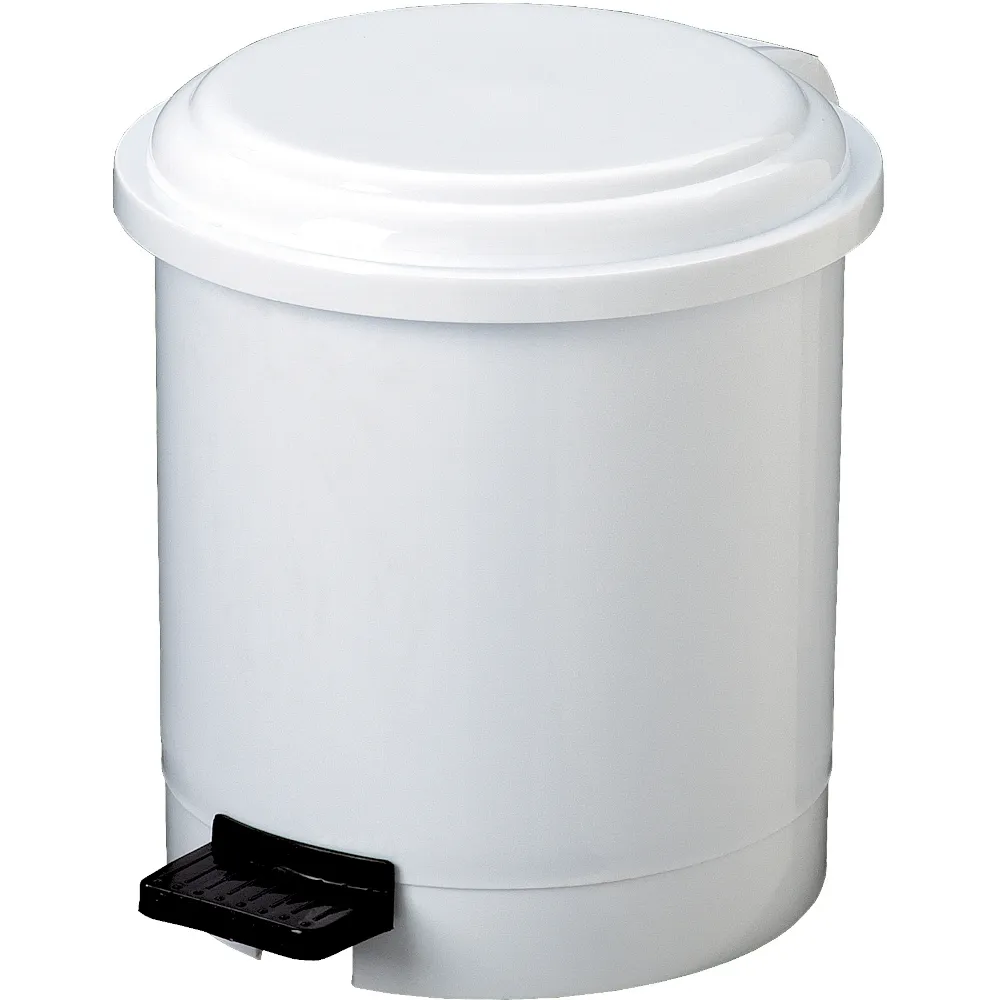 Poubelles rondes blanches à pédale 3L lot de 12