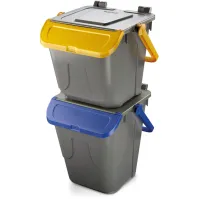 Poubelle bleue 25L couvercle basculant matériau recyclé durable