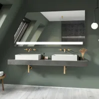 Miroir lumineux sous pente