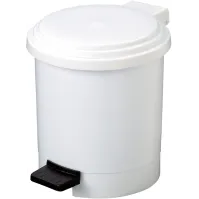 Poubelles blanches rondes 6L avec pédale par lot
