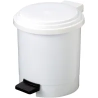 Poubelles blanches rondes 6L avec pédale par lot