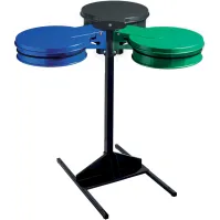 Support mural gris pour sacs-poubelles 100L avec couvercle