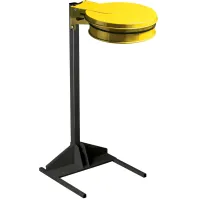Support mural jaune pour sacs-poubelles 100L avec couvercle