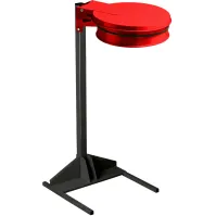 Support mural rouge pour sacs-poubelles 100L avec couvercle