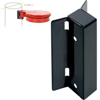 Support mural rouge sac-poubelle 100L avec couvercle
