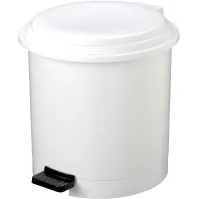 Poubelle ronde à pédale blanche 12 litres
