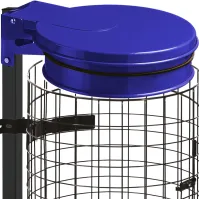 Porte sacs-poubelle bleu scellable grille intégrée pratique extérieur