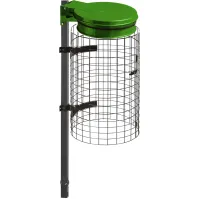 Porte sacs-poubelle vert scellable avec grille intégrée pratique