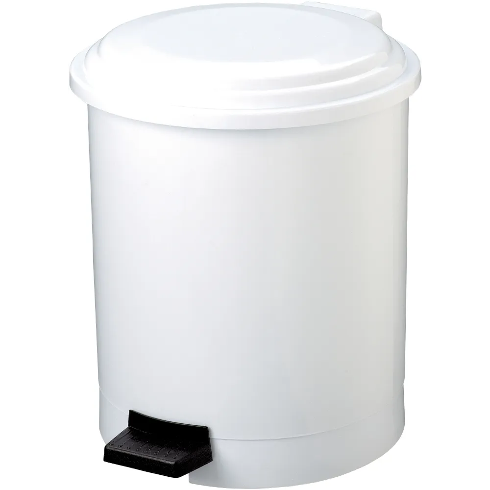 Poubelle ronde à pédale blanche 20 litres