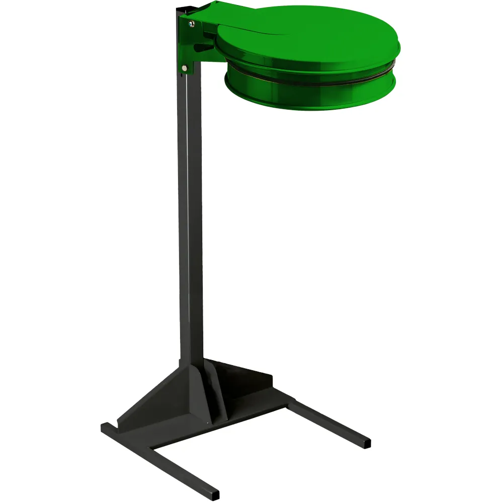 Porte sacs-poubelle vert pratique pour événements extérieurs