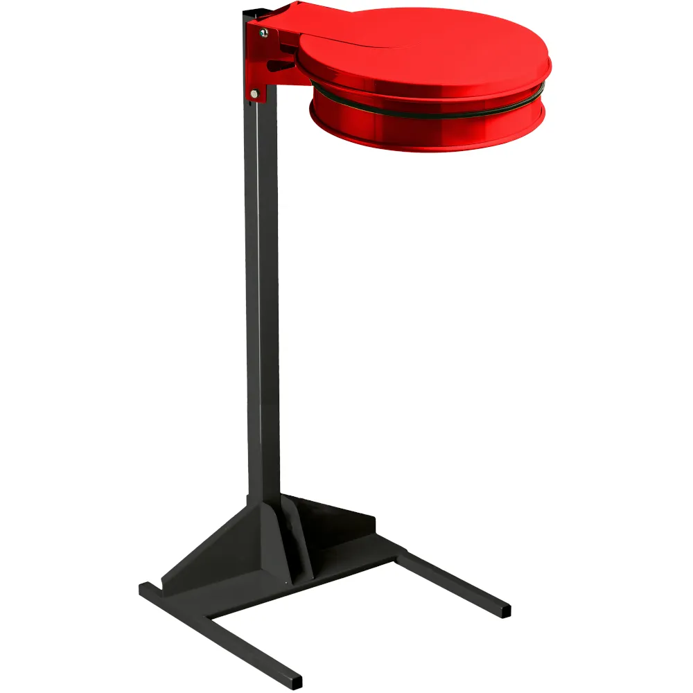 Porte sacs-poubelle rouge pratique pour événements et manifestations