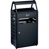 Corbeille cendrier anti-vandalisme gris foncé 48 litres