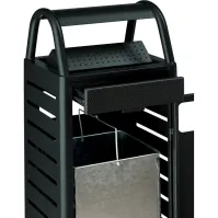 Corbeille cendrier antivandalisme gris foncé 48L robuste extérieur