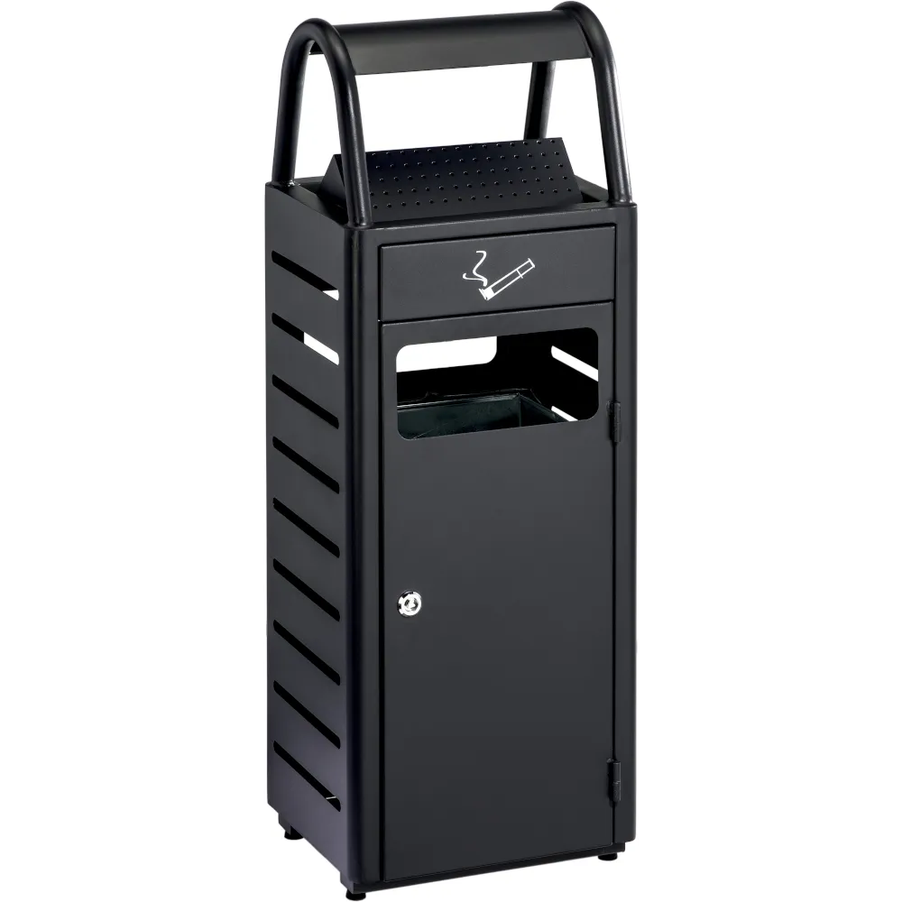 Corbeille cendrier antivandalisme gris foncé 20+4 litres