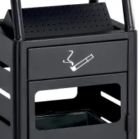 Corbeille cendrier antivandalisme gris foncé 24 litres