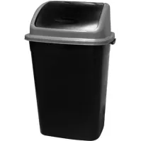Poubelles robustes 50L recyclées lot de 5 trappe basculante