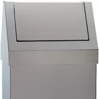 Poubelle inox à trappe accès des 2 cotés