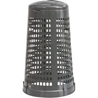 Corbeille moderne grise avec support pour sac intégré