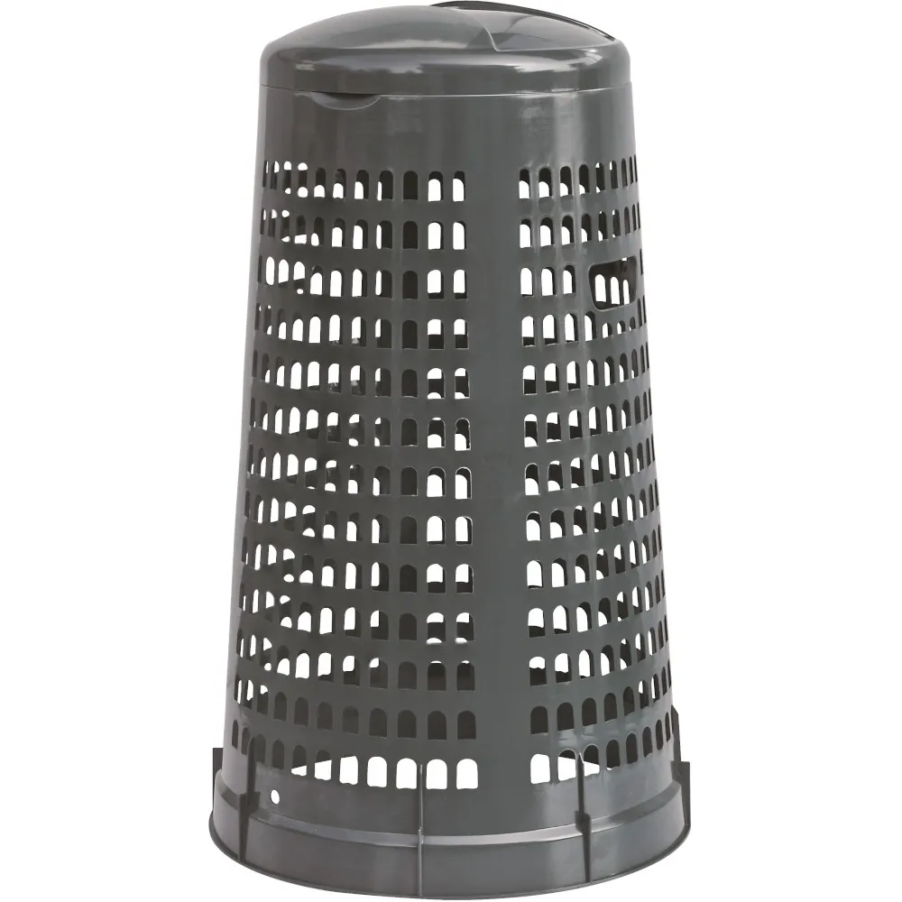 Corbeille moderne grise avec support pour sac intégré