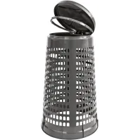 Corbeille porte-sac grise fonctionnelle et moderne pour déchets