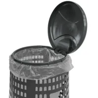 Corbeille porte-sac grise moderne et fonctionnelle pour déchets