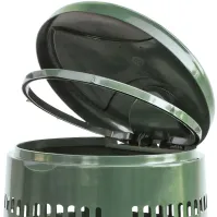 Corbeille verte avec porte-sac pour déchets extérieurs