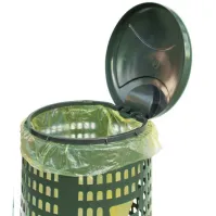 Corbeille porte-sac verte urbaine pratique et fonctionnelle