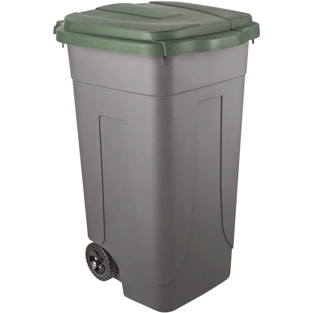 Conteneur plastique recyclé 80L gris-vert durable et pratique