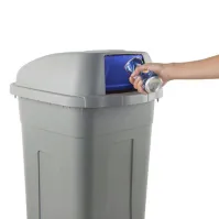 Conteneur 100L plastique gris-bleu trappe basculante recyclé