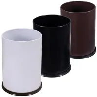 Corbeille à papier noir 12L acier poudré époxy