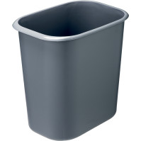 Corbeille plastique grise 14L ignifuge rectangulaire résistante
