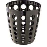 Corbeille noire perforée design 12L bureau moderne élégante