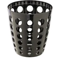 Corbeille noire perforée design 12L bureau moderne élégante