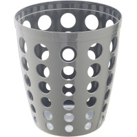 Corbeille grise perforée design 12L moderne et élégante