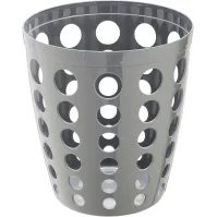 Corbeille grise perforée design 12L moderne et élégante