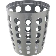 Corbeille grise perforée design 12L moderne et élégante