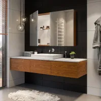 Armoire miroir élégante et fonctionnelle salle de bain