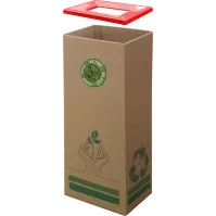 Poubelle carton 60L rouge écologie bureau Recyclage