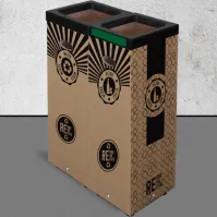 Lot poubelles carton 100L tri écologique  