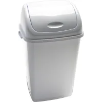 Poubelles blanches basculantes 50L lot de 6 pièces