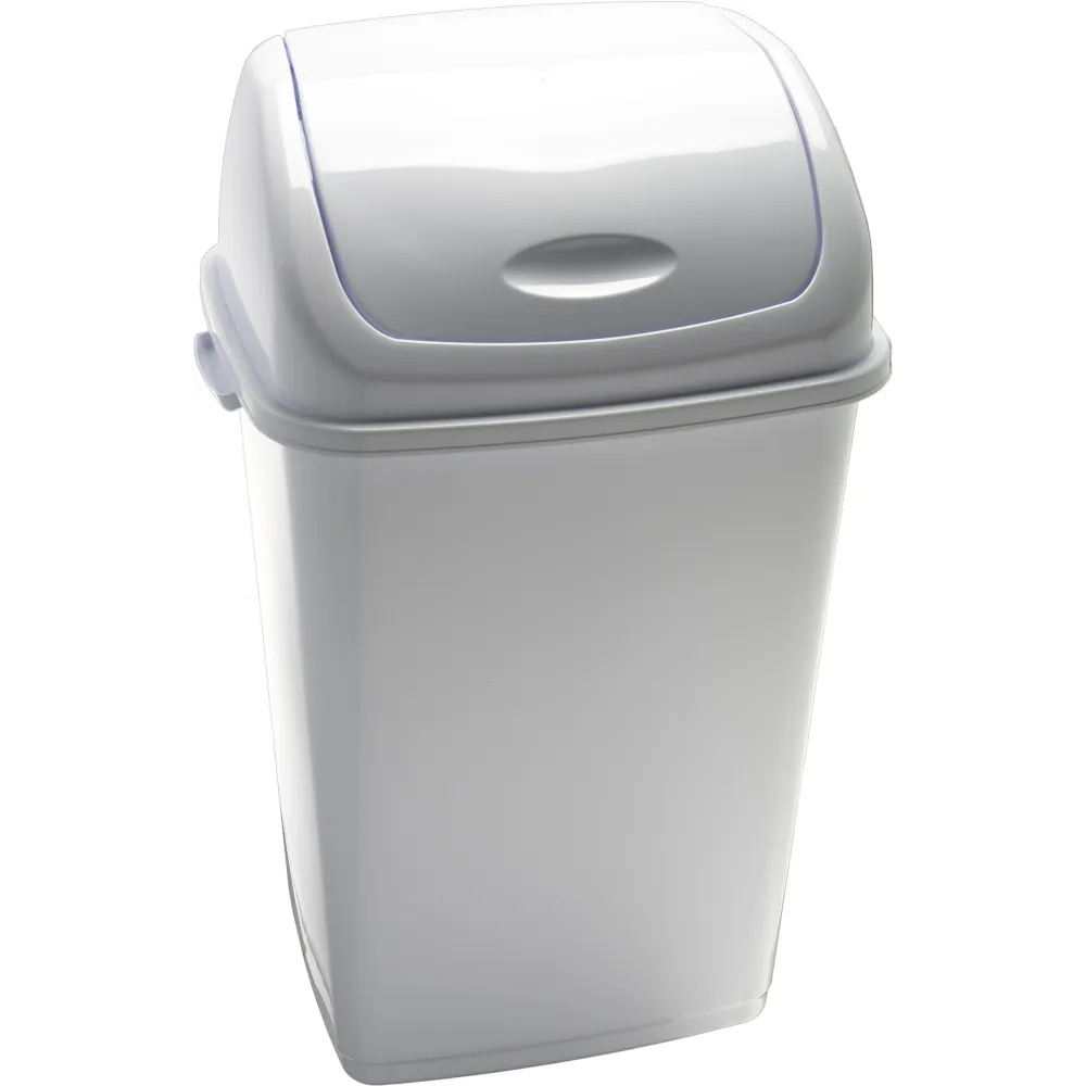 Poubelles blanches basculantes 50L lot de 6 pièces