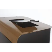 Poubelle tri sélectif marron à trappe