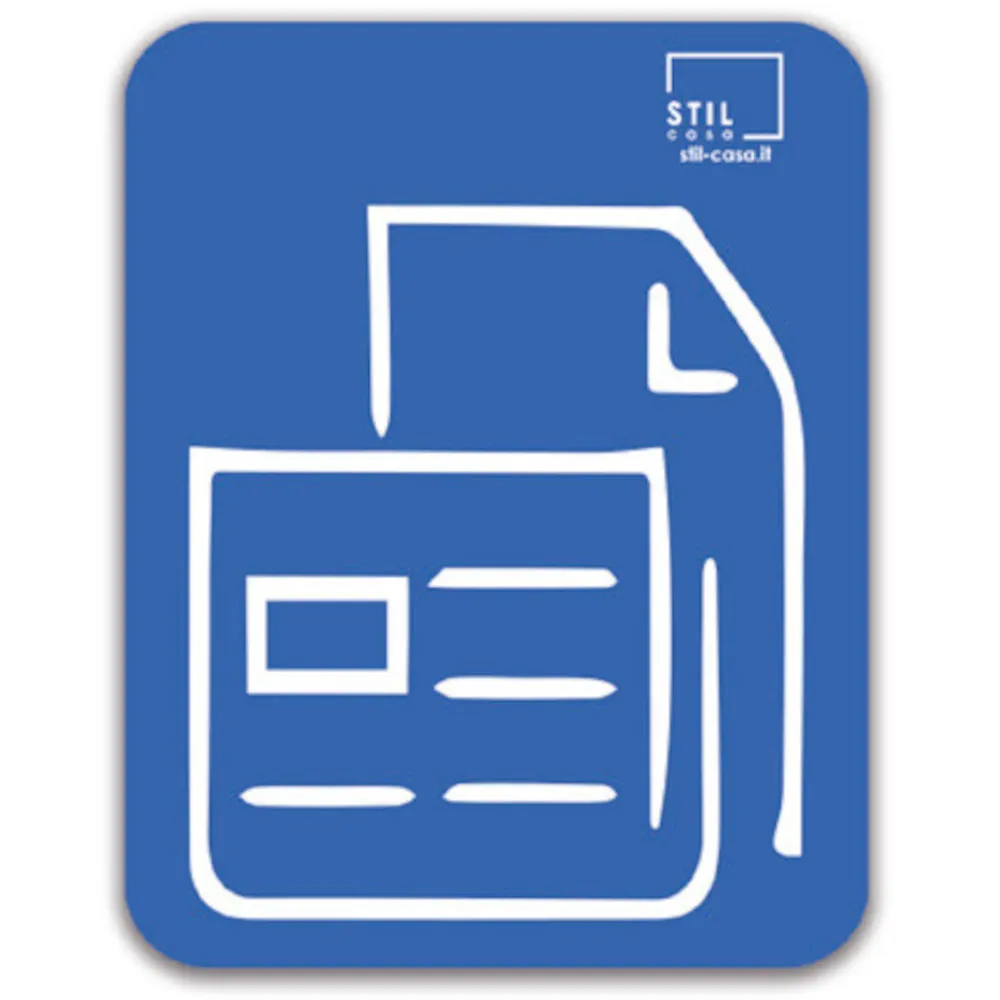 Symbole papier bleu aimanté distinctif