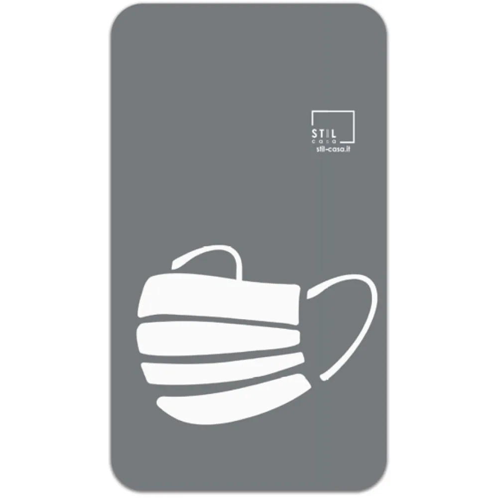 Symbole masque magnétique gris stylisé